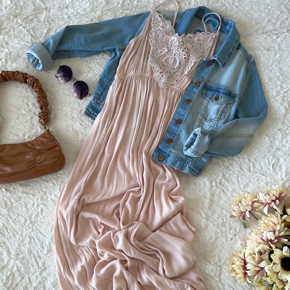 Blush maxi dress